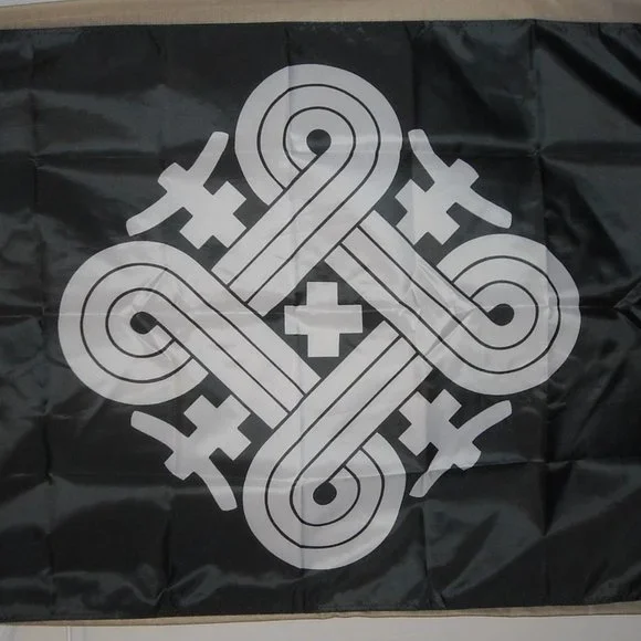 Hannunvaakuna white on black 45 degrees 3'x5' flag Banner finnic Mythology Sisu - Picture 2 of 2